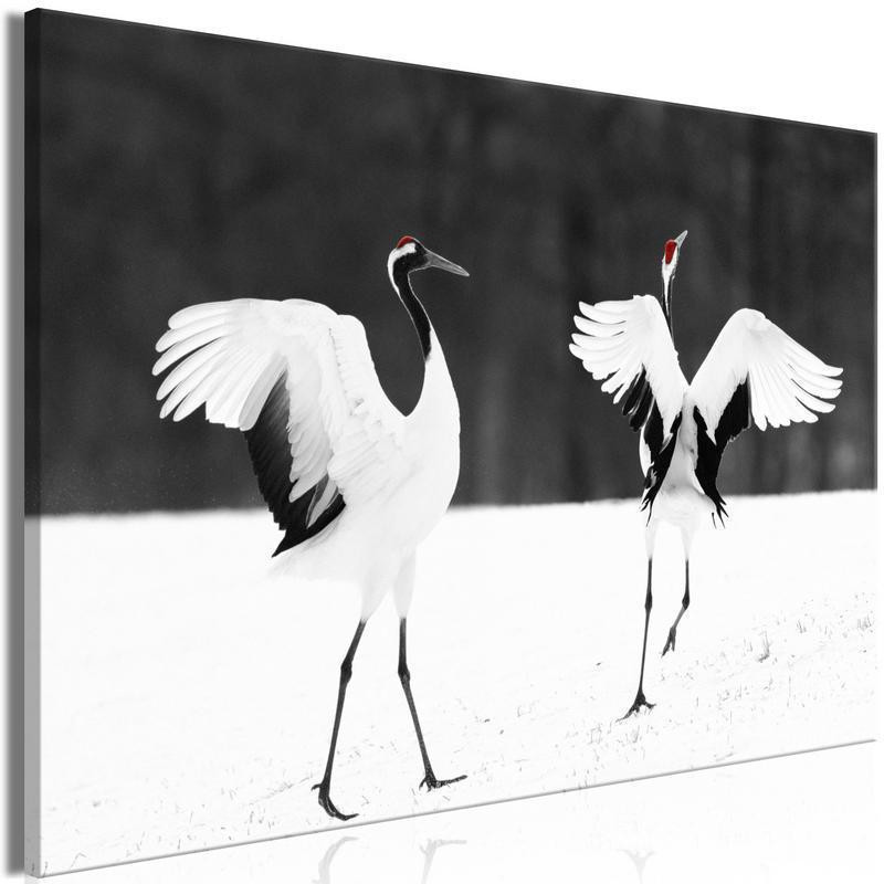 31,90 € Seinapilt - Dancing Cranes (1 Part) Wide