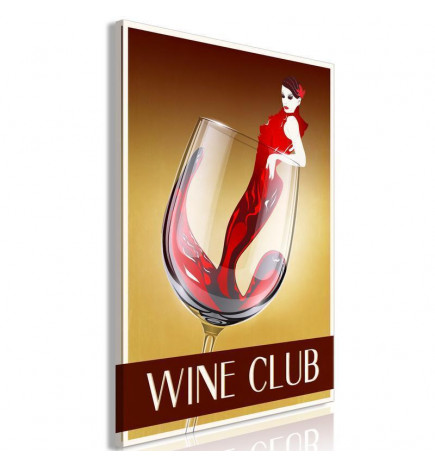 Schilderij - Wine Club (1 Part) Vertical