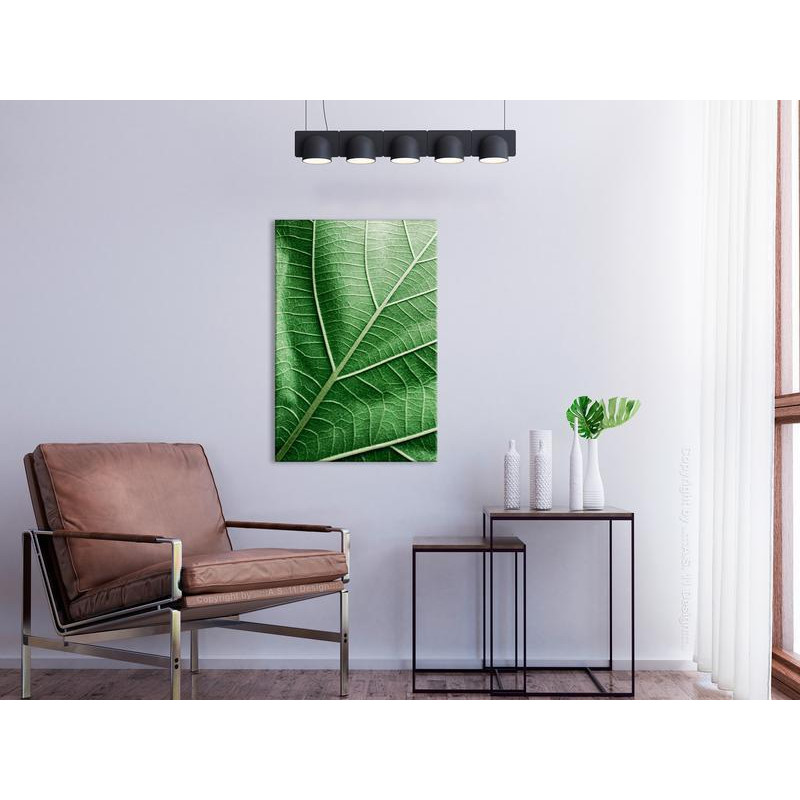 31,90 € Canvas Print - Malachite Leaf (1 Part) Vertical