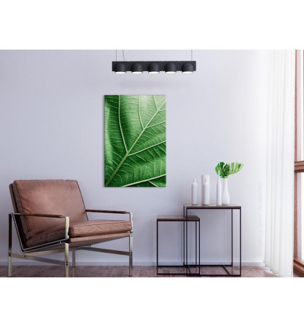 31,90 € Canvas Print - Malachite Leaf (1 Part) Vertical