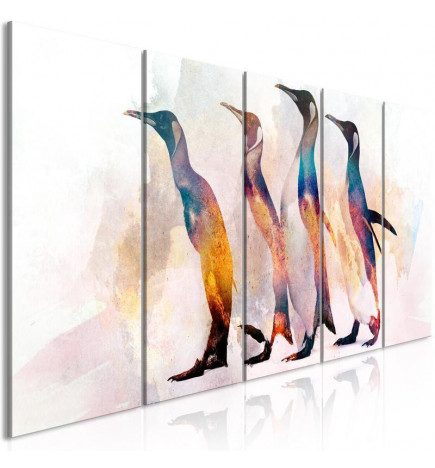 Canvas Print - Penguin Wandering (5 Parts) Narrow