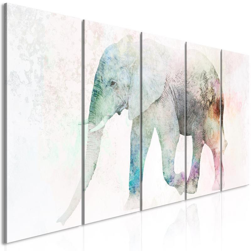 70,90 € Canvas Print - Painted Elephant (5 Parts) Narrow