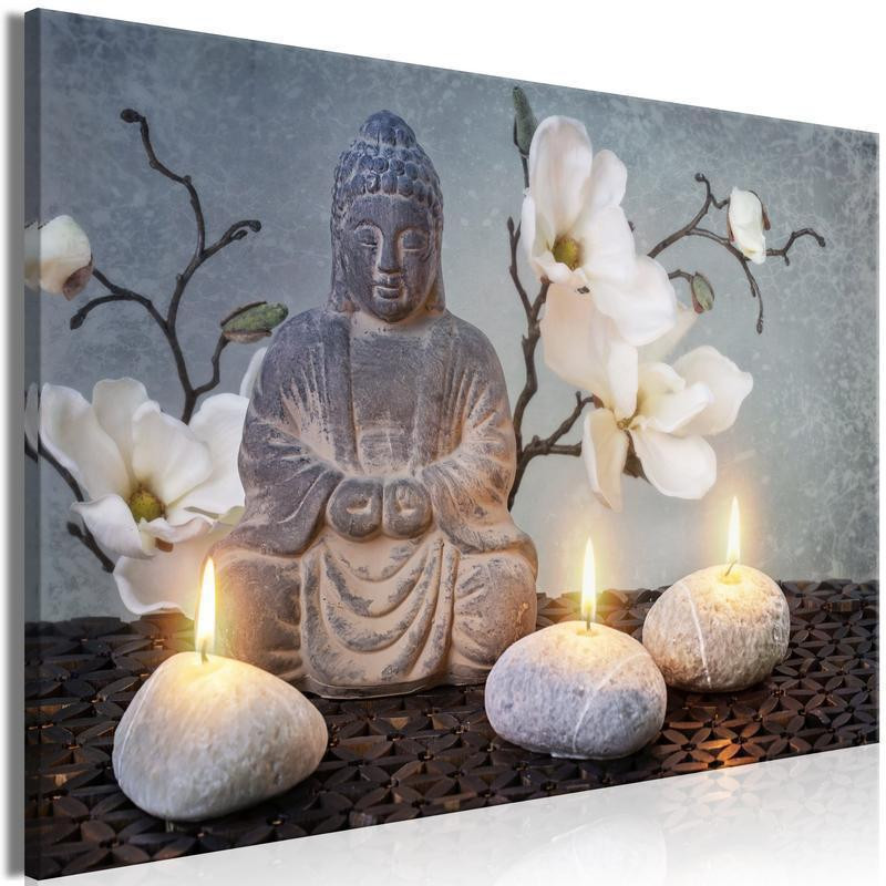 31,90 € Canvas Print - Buddha and Stones (1 Part) Wide