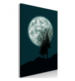 Schilderij - Beautiful Full Moon (1 Part) Vertical