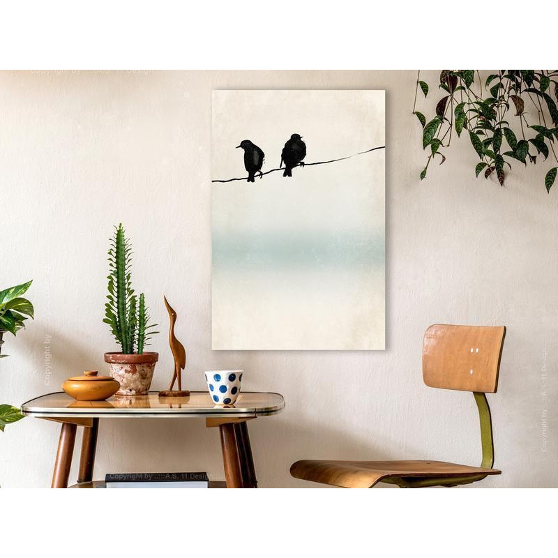 31,90 € Canvas Print - Frozen Sparrows (1 Part) Vertical