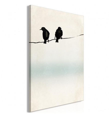 Schilderij - Frozen Sparrows (1 Part) Vertical