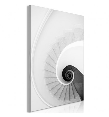 Schilderij - White Stairs (1 Part) Vertical