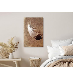 31,90 € Canvas Print - Feather on the Sand (1 Part) Vertical