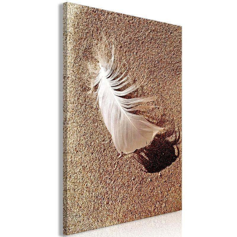 31,90 € Schilderij - Feather on the Sand (1 Part) Vertical