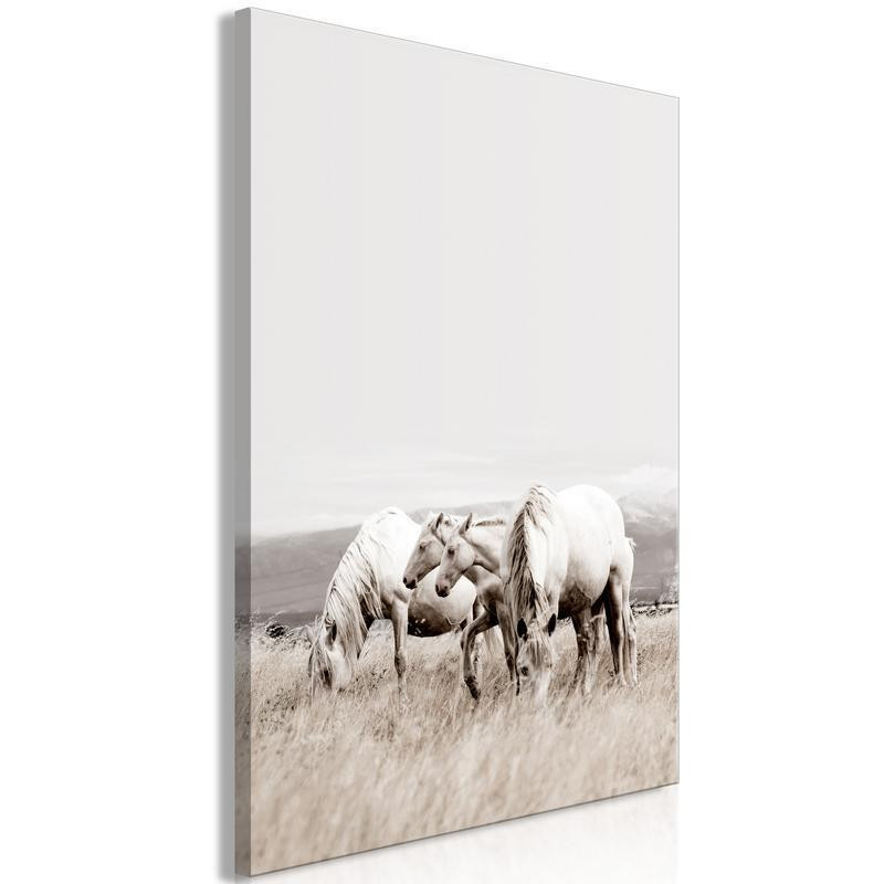 31,90 € Canvas Print - White Horses (1 Part) Vertical