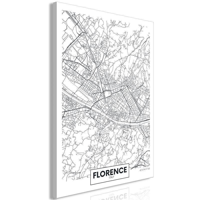 31,90 € Canvas Print - Florence Map (1 Part) Vertical