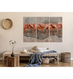 70,90 € Canvas Print - Flamingo Lake (3 Parts)