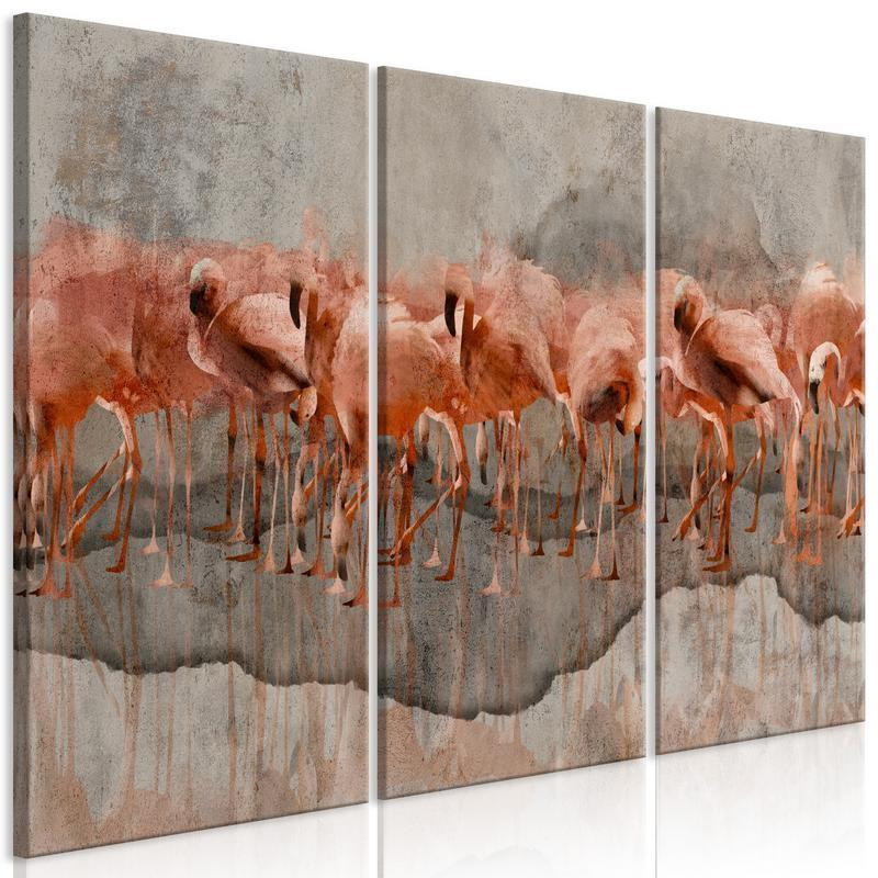 70,90 € Canvas Print - Flamingo Lake (3 Parts)