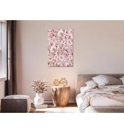 Quadro con un muro di fiori rosa - arredalacasa