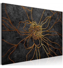 Canvas Print - Flower in Gold (1 Part) Wide