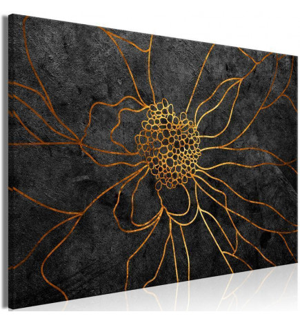 Canvas Print - Flower in Gold (1 Part) Wide