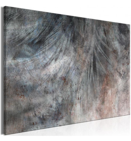 Canvas Print - Grey Feather (1 Part) Wide