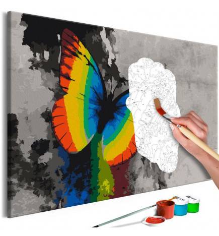 Quadro pintado por você - Colourful Butterfly