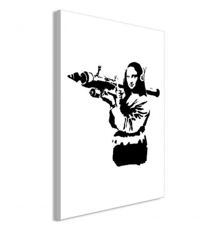 Cuadro - Banksy Mona Lisa with Rocket Launcher (1 Part) Vertical