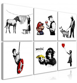 Schilderij - Banksy Style (6 Parts)