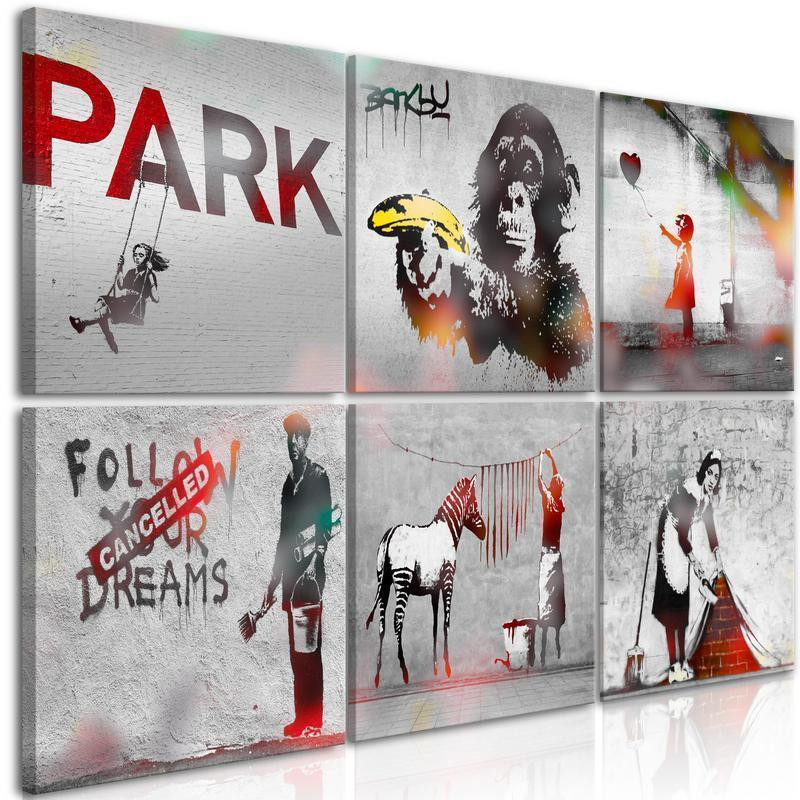 61,90 € Tablou - Banksy Collage (6 Parts)