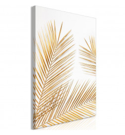 Schilderij - Golden Palm Leaves (1 Part) Vertical