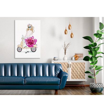 31,90 € Canvas Print - Girl on a Scooter (1 Part) Vertical