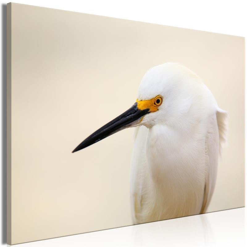 70,90 € Schilderij - Snowy Egret (1 Part) Wide
