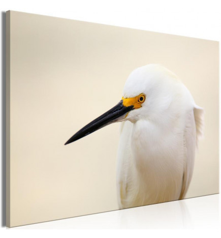 Schilderij - Snowy Egret (1 Part) Wide