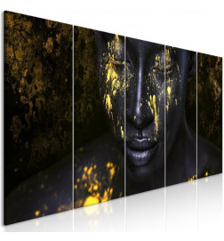 Canvas Print - Bathed in Gold (5 Parts) Narrow
