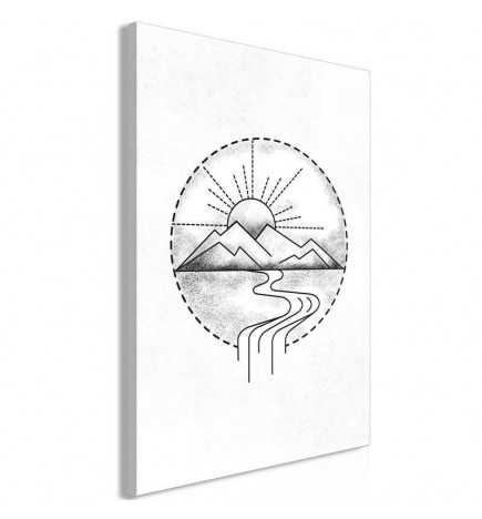 Canvas Print - Mountain Drawing (1 Part) Vertical