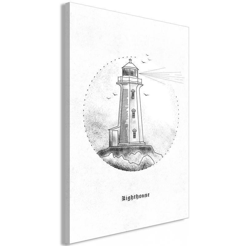61,90 € Leinwandbild - Black and White Lighthouse (1 Part) Vertical