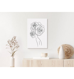 Schilderij - Fancy Roses (1 Part) Vertical