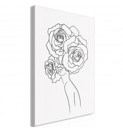 Schilderij - Fancy Roses (1 Part) Vertical