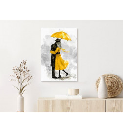 Schilderij - Under Yellow Umbrella (1 Part) Vertical