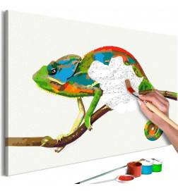 DIY canvas painting - Chameleon