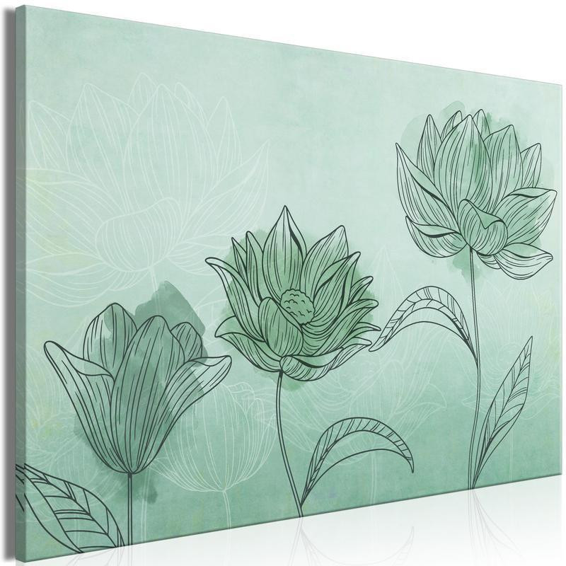 61,90 € Canvas Print - Three Flowers (1 Part) Wide