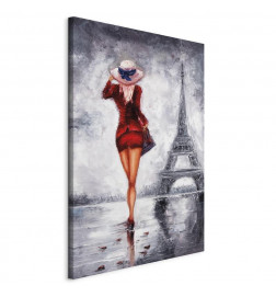 Quadro con una ragazza in minigonna a Parigi
