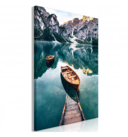 Canvas Print - Boats In Dolomites (1 Part) Vertical