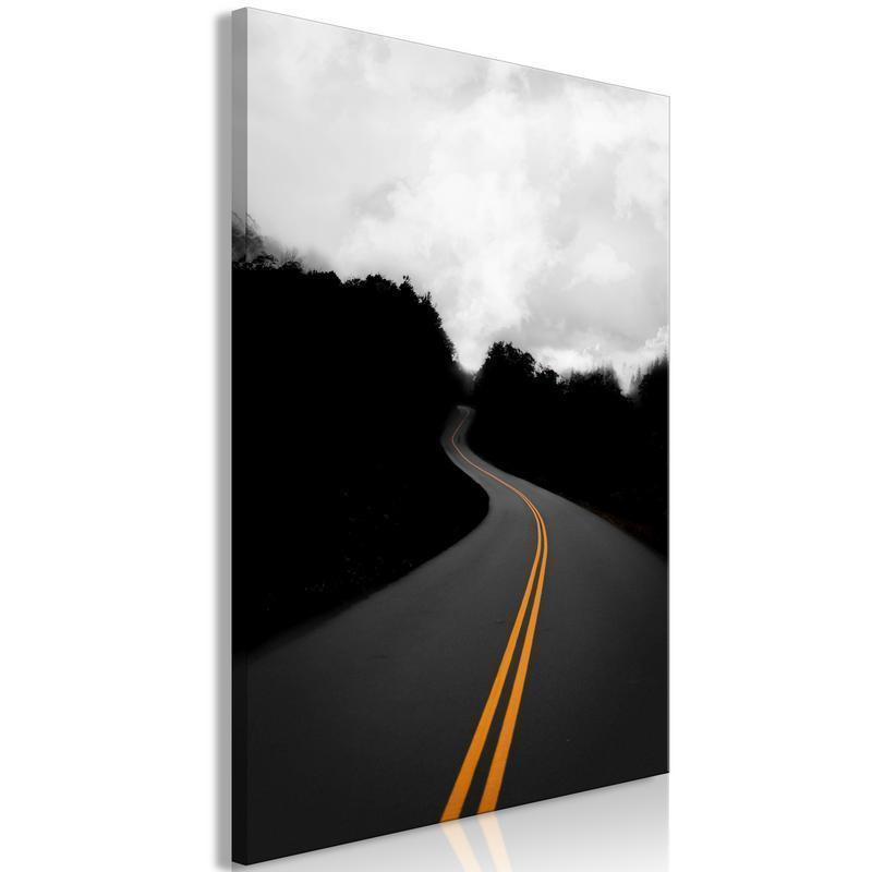 61,90 €Quadro - Path Between Trees (1-part) - Black and White Skyline Landscape