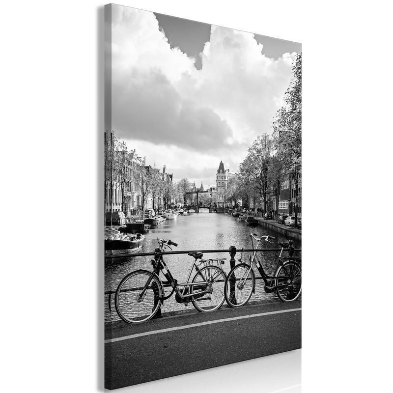 61,90 € Canvas Print - Bikes On Bridge (1 Part) Vertical