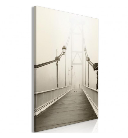 Schilderij - Bridge in the Fog (1 Part) Vertical