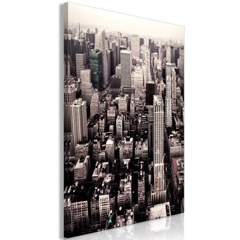 61,90 € Canvas Print - Manhattan In Sepia (1 Part) Vertical