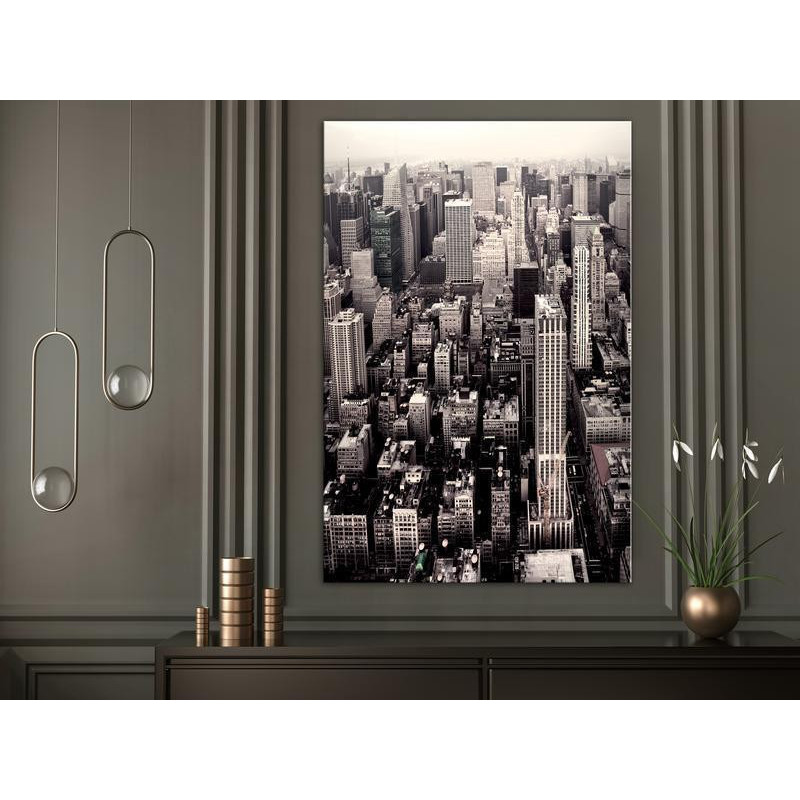 61,90 € Seinapilt - Manhattan In Sepia (1 Part) Vertical