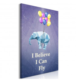 Schilderij - Words of Inspiration (1-part) - Elephant with Balloons and Motivational Text