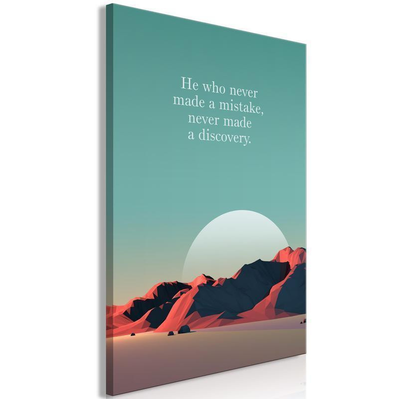 61,90 € Canvas Print - He Who Never Made a Mistake Never Made a Discovery (1 Part) Vertical