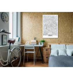 61,90 € Schilderij - Map of Berlin (1 Part) Vertical