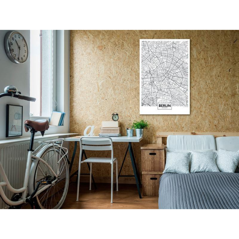 61,90 € Schilderij - Map of Berlin (1 Part) Vertical