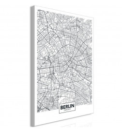 Leinwandbild - Map of Berlin (1 Part) Vertical
