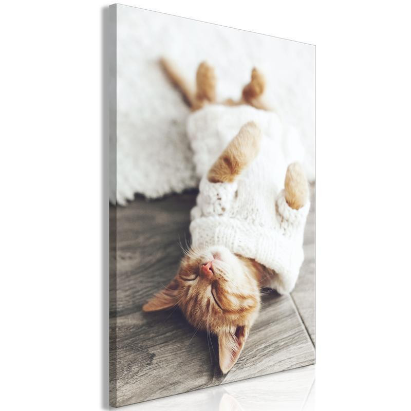 61,90 € Seinapilt - Lazy Cat (1 Part) Vertical